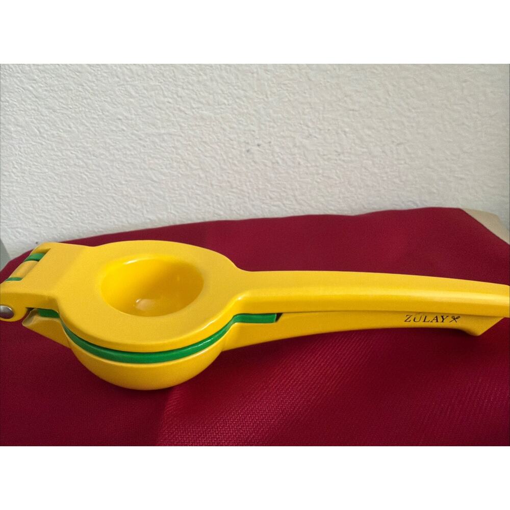 Zulay Metal Lemon Lime Squeezer Manual Citrus Press Yellow Green